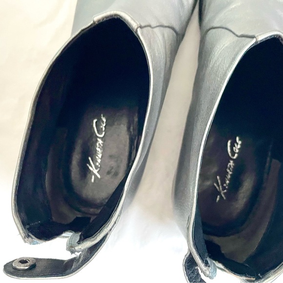 Metallic Silver Kenneth Cole Ankle Boots - Picture 2 of 10